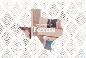 outline of the state of Texas with title We Come From Texas