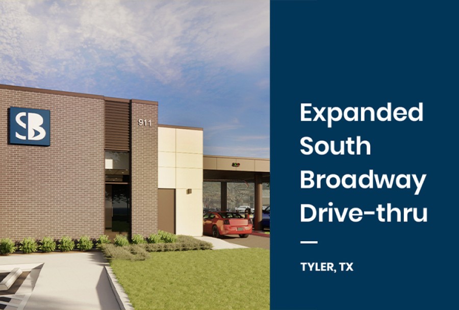 Rendering of the expanded drive-thru at the Southside Bank branch on South Broadway in Tyler